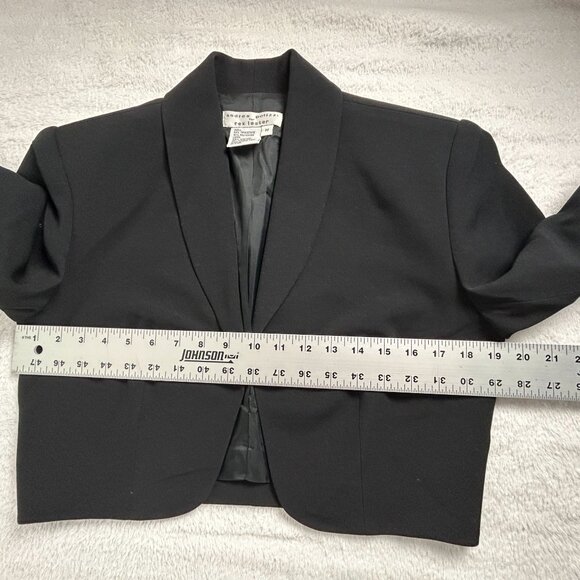 Andrea Polizzi For Rex Lester Womens Black Crop Blazer Jacket Medium Shaw Collar - Picture 5 of 6